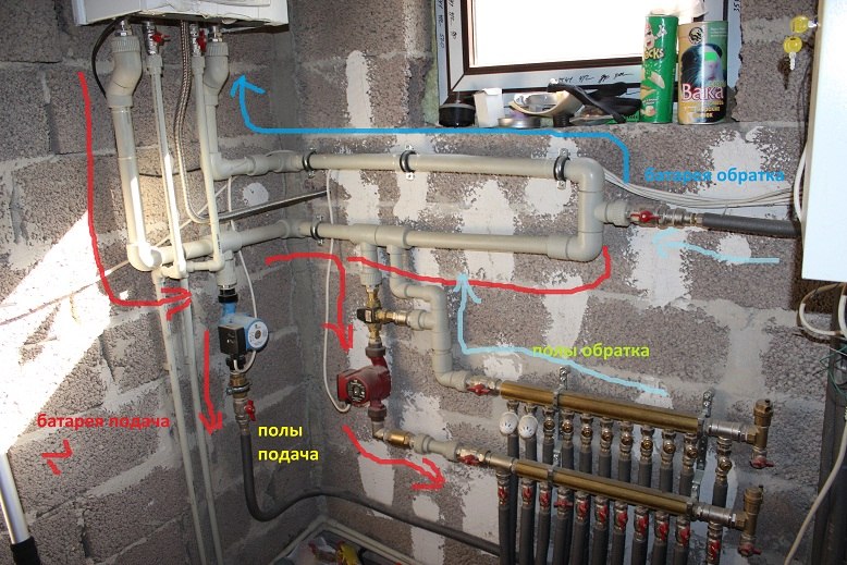 Врезка теплого пола в отопление. Отопление от горячего водоснабжения в квартире. Обратка котла. Теплый пол от контура отопления. Отопление с обраткой.