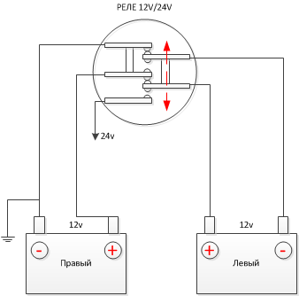 Подключение преобразователя 24 на 12 с тремя проводами схема