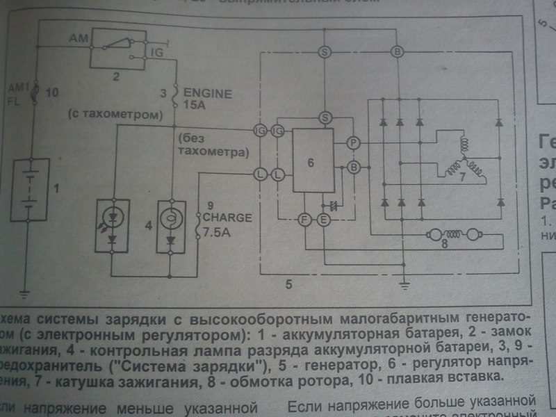 схема подключения генератора тойота