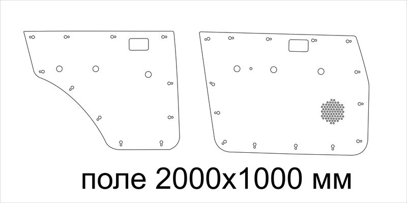 Размеры дверных карт ваз 2107 чертежи