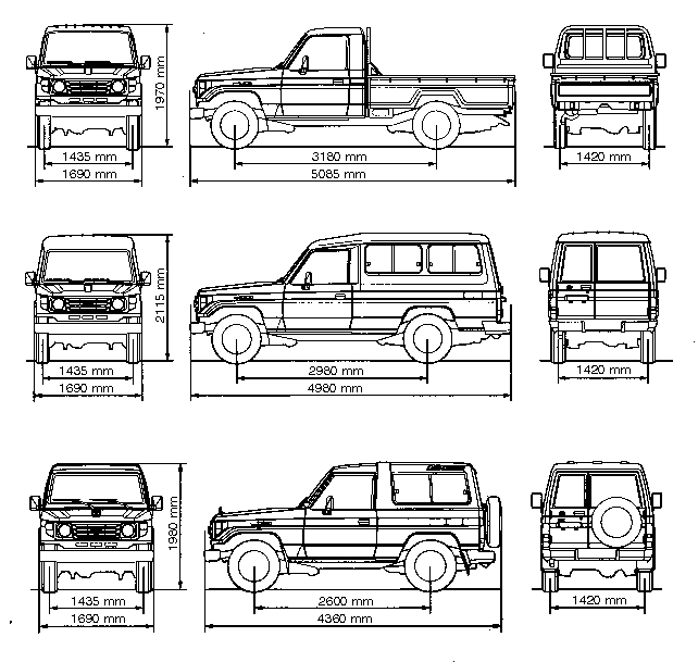 Ленд крузер характеристики. Тойота ленд Крузер 70 чертеж. Toyota Land Cruiser 70 габариты. Ширина колеи Тойота ленд Крузер 70. Тойота ленд Крузер 70 пикап габариты.