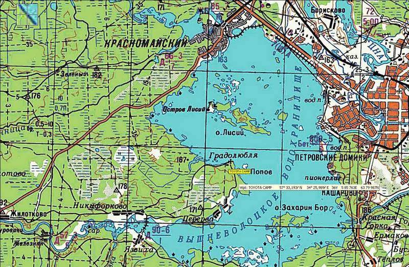 Карта глубин вышневолоцкого водохранилища тверской области